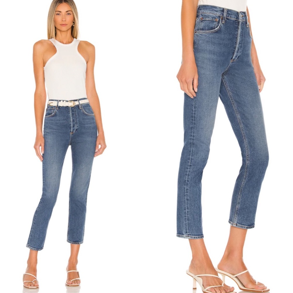 AGOLDE high rise straight crop jeans in transfer - Picture 6 of 7